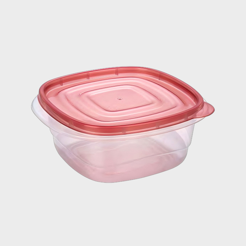 PFB010 1000ml角型PP食品・農業用保存容器セット 赤蓋付