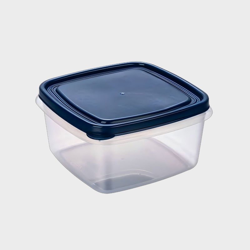 PFB022 1250ml 正四角形 PP 食品・農業用保存容器 青い蓋付き