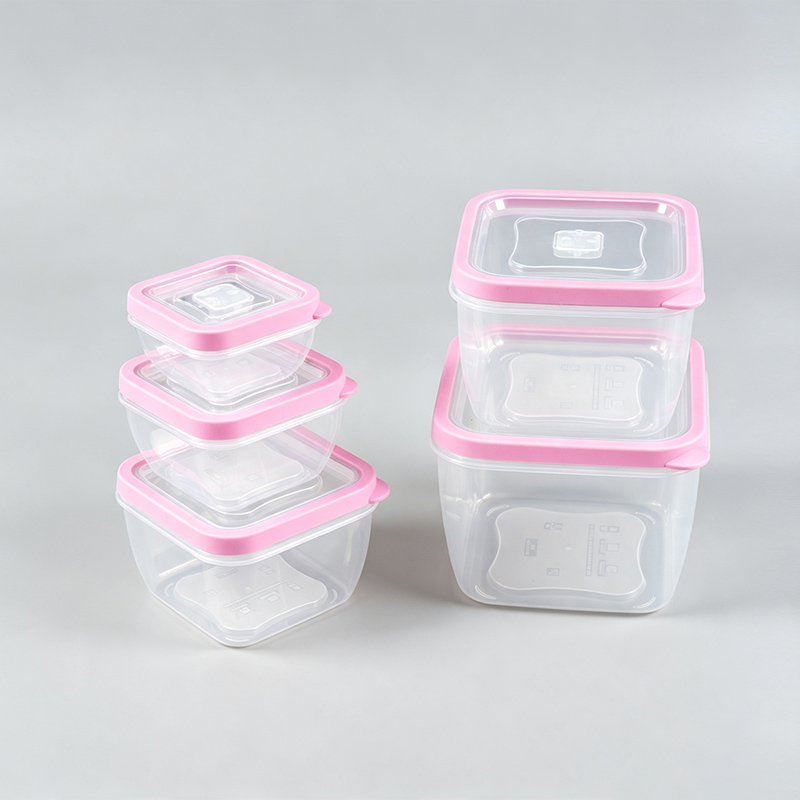 PFT004 330ml-2880ml 5 個正方形 PP + TPE 食品および農業用保存容器入れ子式セット